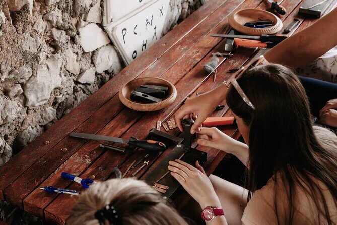 Jewelry Making Workshop in Mostar - Practice first: trial stamps and the hammer-and-stamp method